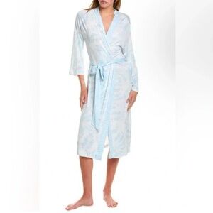 NWT hale bob blue and white leaf pattern women’s robe